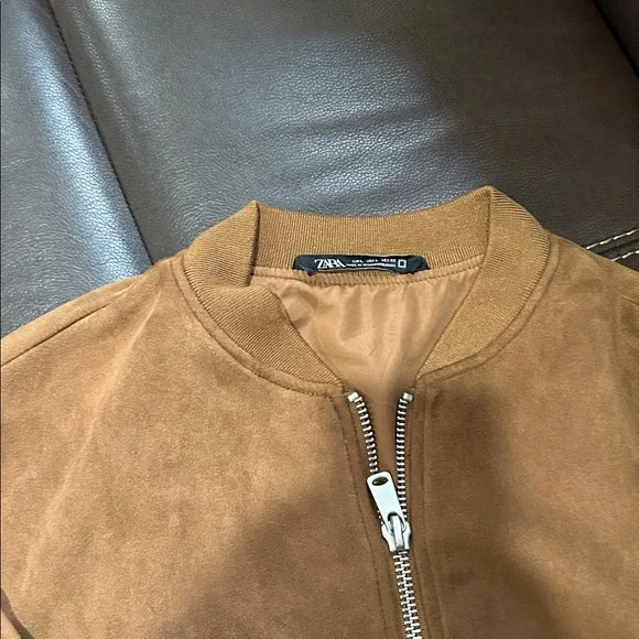 Zara Oversized Faux Suede Bomber Jacket Men - Picture 2 of 3